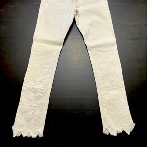 Indigo Rein Ankle White Denim Women's Jean Raw hem Size 3/25